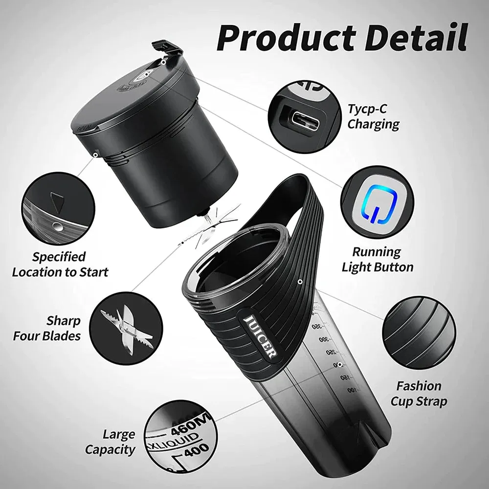 460ml Portable Electric Fruit Juicer Cup with Usb Charge
