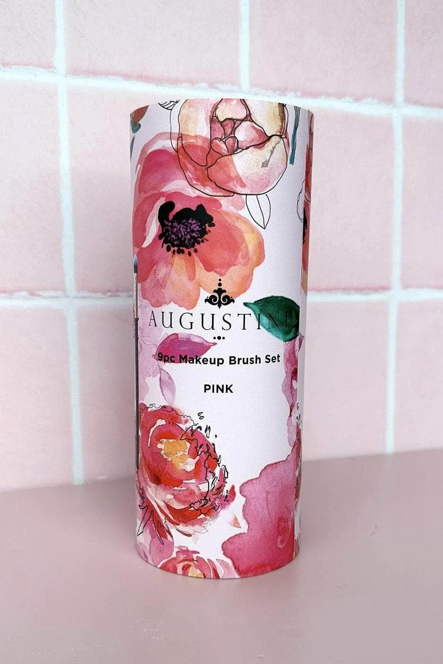Augustine 9 Piece  Makeup Brush Set - Pink