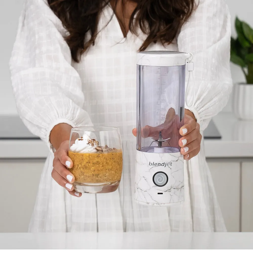 BLENDJET V2 Portable Blender - World's Most Powerful Compact 16Oz BPA Free Blender - Print - White Marble