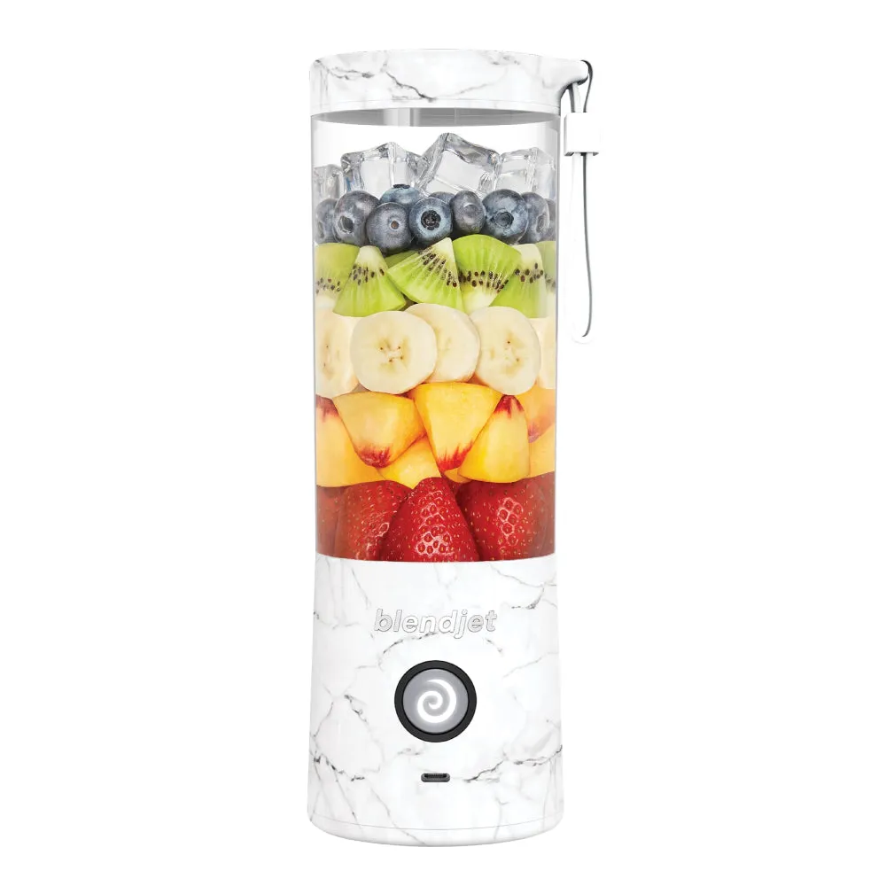 BLENDJET V2 Portable Blender - World's Most Powerful Compact 16Oz BPA Free Blender - Print - White Marble