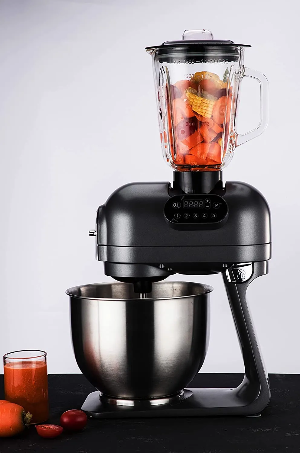 Hafele Klara Highline with 5.5L Mixing Bowl, 3 Mixing Attachments Grey