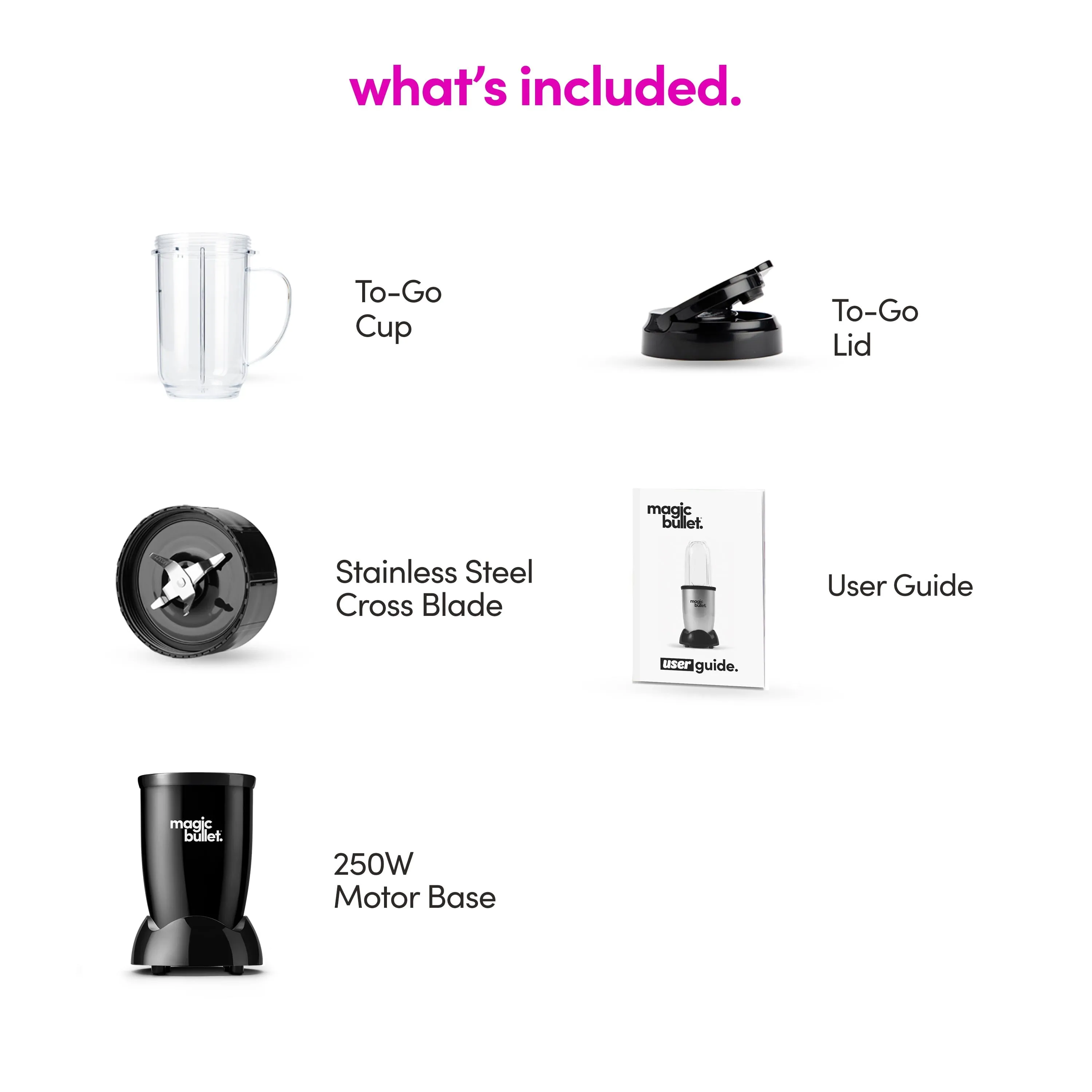 Magic Bullet 4 Piece Personal Blender MBR-0401WM, Black