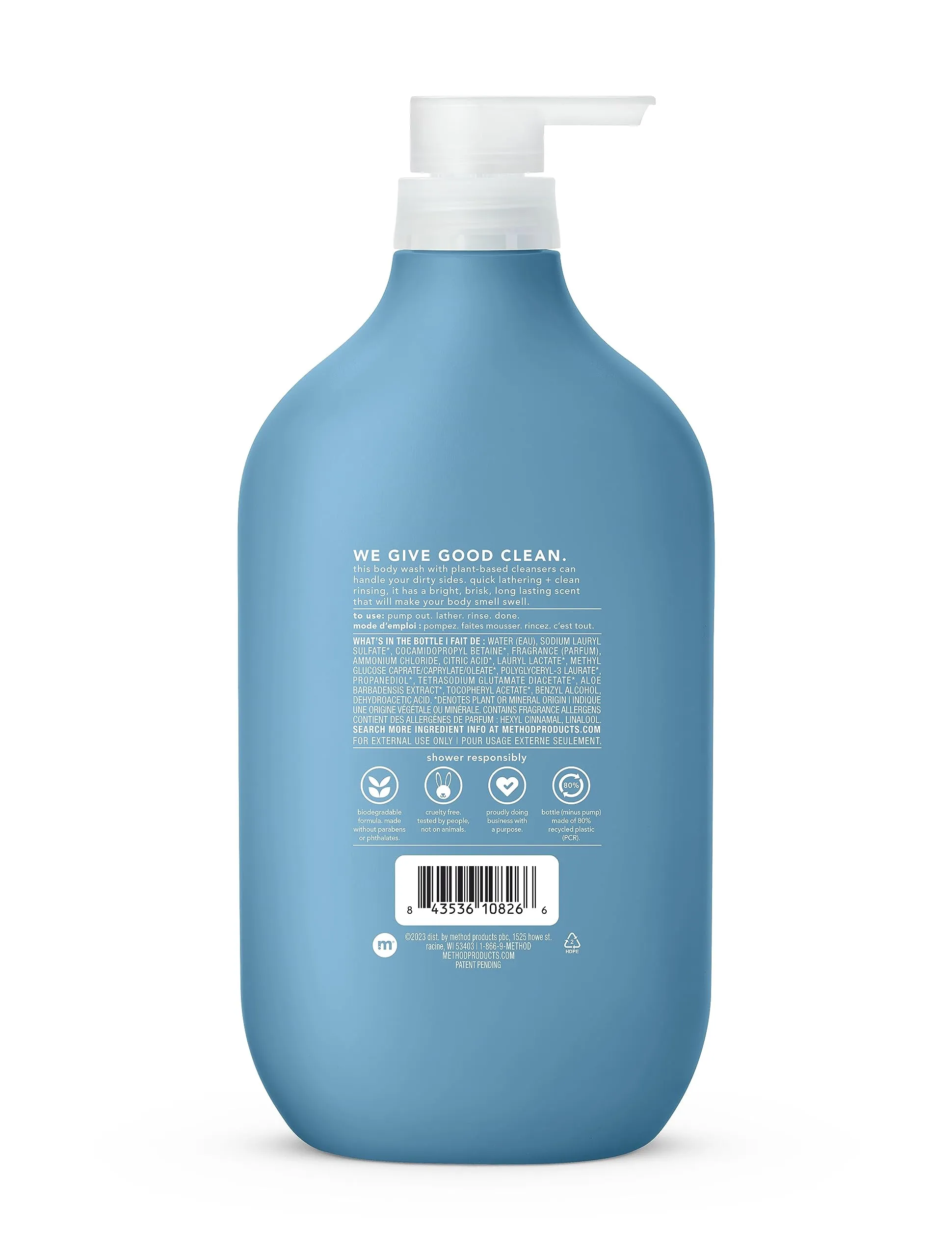 Method Men Body Wash, Glacier   Granite, Paraben and Phthalate Free, 28 FL Oz (Pack of 1)