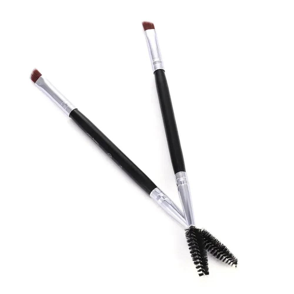 Professional Double-Ended Eyebrow Brush Eyebrow Comb Set Beauty Makeup Wand Eye Brow Angled Eyelash Brushes Blending Eye Tools