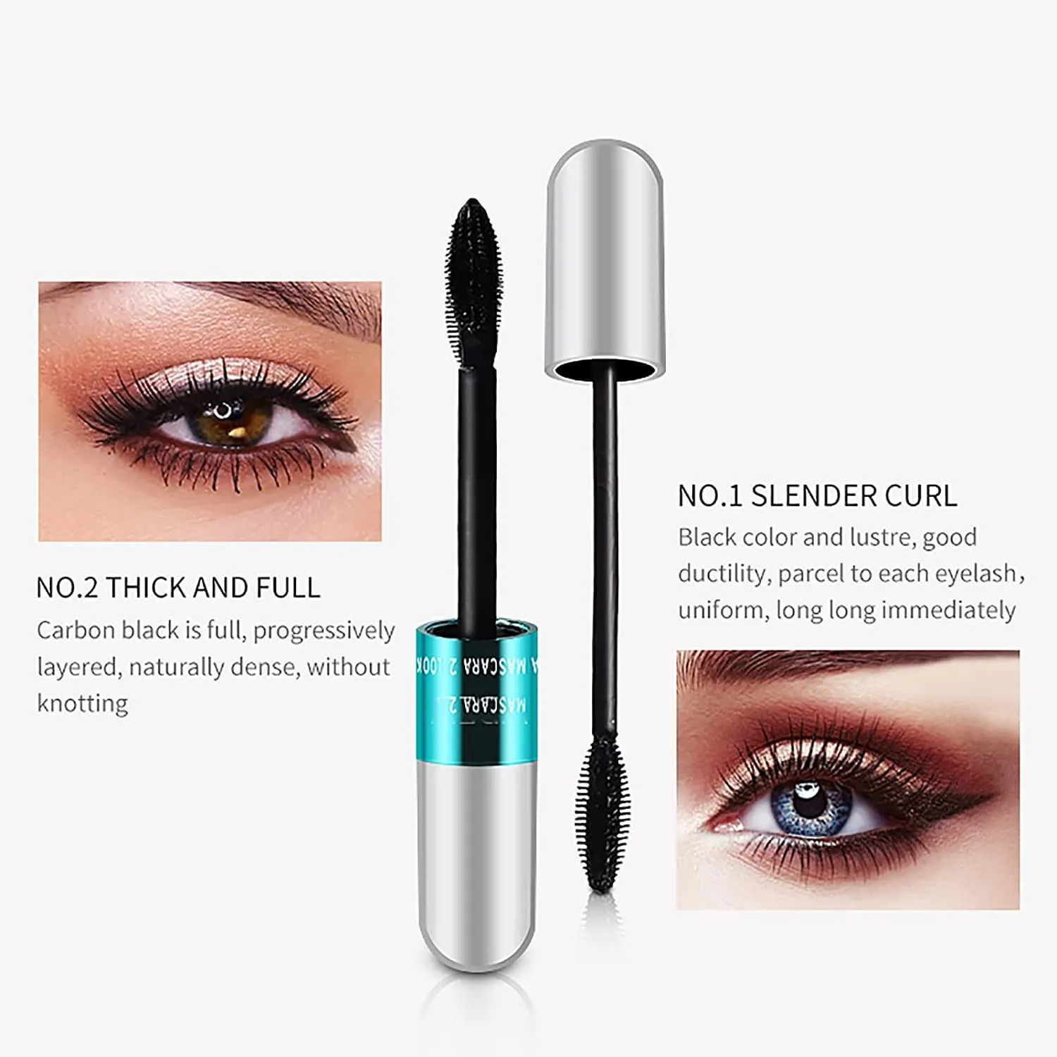 Vibely Mascara 2 in 1 Thrive Cosmetics for Natural Lengthening and Thickening Effect